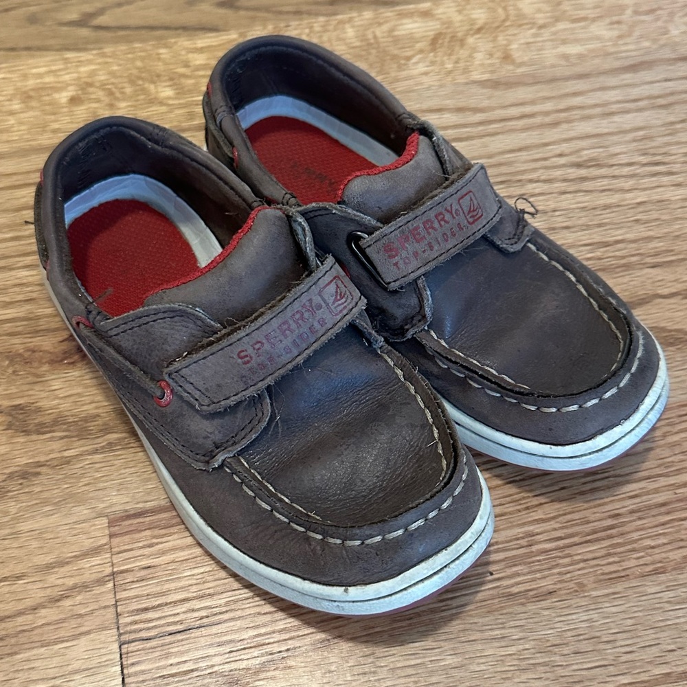 Sperry Boys Dark Brown Leather Shoes size 12